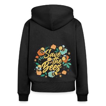 Save the Bees Beekeeper sweet bee and bees - Women's Premium Organic Zip Hoodie - black - Back - Julia (174cm)