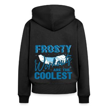 Ice Swimming Frosty Workouts Are The Coolest Gift - Frauen Premium Bio Zip Hoodie - Schwarz - Hinten - Julia (174cm)