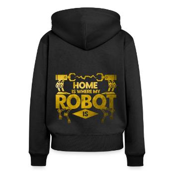 Robotics Engineer Teacher Technology Gift - Women's Premium Organic Zip Hoodie - black - Back - Julia (174cm)