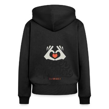 Super Infirmière l unique cadeau infirmiere - Sweat à capuche zippé Premium bio Femme - noir - Dos - Julia (174cm)