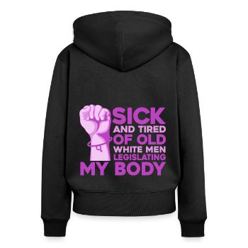 Gleichberechtigung der Geschlechter Rechte der Fra - Frauen Premium Bio Zip Hoodie - Schwarz - Hinten - Julia (174cm)