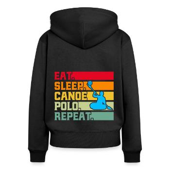 Kanupolo Mannschaft Kanupolo Kanusport Geschenk - Frauen Premium Bio Zip Hoodie - Schwarz - Hinten - Julia (174cm)