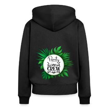 Party Crew mit Palmen Blätter with Palm Leaves - Sweat à capuche zippé Premium bio Femme - noir - Dos - Julia (174cm)