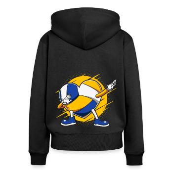 Kinder Dabbing Volleyball Spieler Beachvolleyball - Frauen Premium Bio Zip Hoodie - Schwarz - Hinten - Julia (174cm)