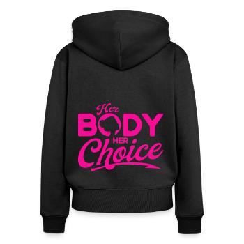 Rechte der Frauen Gleichberechtigung der Geschlech - Frauen Premium Bio Zip Hoodie - Schwarz - Hinten - Julia (174cm)
