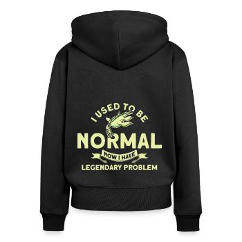 Cryptozoologie Kryptoide Monster Nerd Cadeau - Sweat à capuche zippé Premium bio Femme - noir - Dos - Julia (174cm)