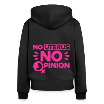 Droits des femmes Autonomisation féministe - Sweat à capuche zippé Premium bio Femme - noir - Dos - Julia (174cm)