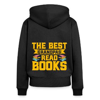 Les meilleurs grands-pères lisent des livres Lire le livre - Sweat à capuche zippé Premium bio Femme - noir - Dos - Julia (174cm)