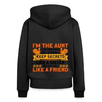 Tanten Tante Schwester Tanten Familie Geschenk - Frauen Premium Bio Zip Hoodie - Schwarz - Hinten - Julia (174cm)