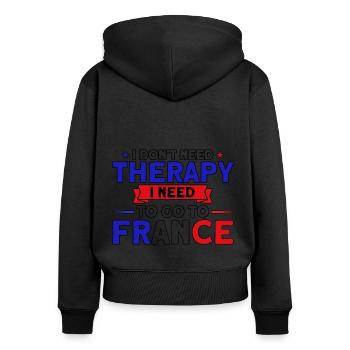 French Flag French Roots Gift - Women's Premium Organic Zip Hoodie - black - Back - Julia (174cm)