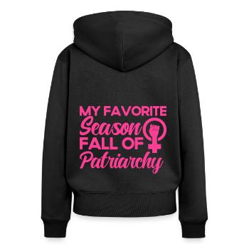 Rechte der Frauen Gleichberechtigung der Geschlech - Frauen Premium Bio Zip Hoodie - Schwarz - Hinten - Julia (174cm)