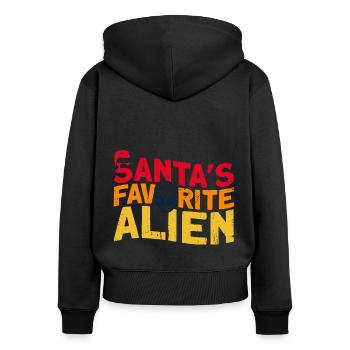Der Lieblings-Alien vom Weihnachtsmann Alien Gesch - Frauen Premium Bio Zip Hoodie - Schwarz - Hinten - Julia (174cm)