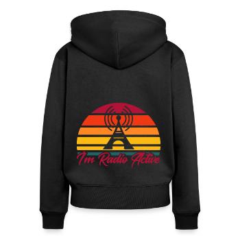 Code Morse radioamateur radio amateur radio Gesche - Sweat à capuche zippé Premium bio Femme - noir - Dos - Julia (174cm)
