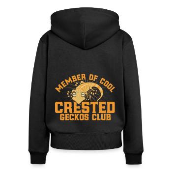Amant du gecko huppé Haubengecko Haubengecko Besi - Sweat à capuche zippé Premium bio Femme - noir - Dos - Julia (174cm)