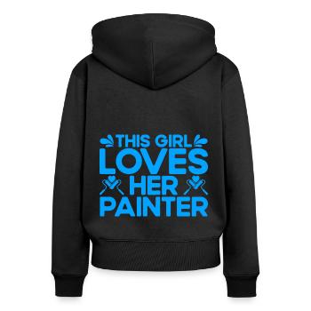 Gewerbetreibender Bautenmaler Dekorateur Geschenk - Frauen Premium Bio Zip Hoodie - Schwarz - Hinten - Julia (174cm)