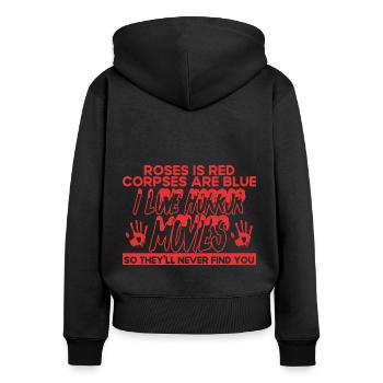 Horror Movie Spooky Movies Slasher Movie Gift - Women's Premium Organic Zip Hoodie - black - Back - Julia (174cm)