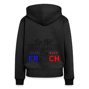 French Flag French Roots Gift - Women's Premium Organic Zip Hoodie - black - Back - Julia (174cm)