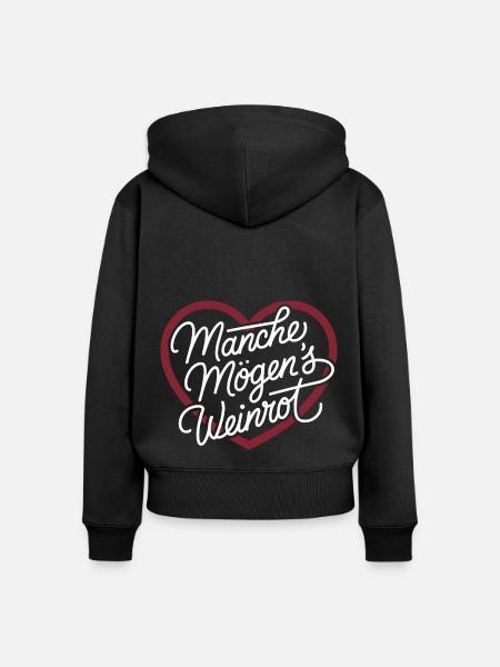 Manche mögens weinrot - Frauen Premium Bio Zip Hoodie - Schwarz