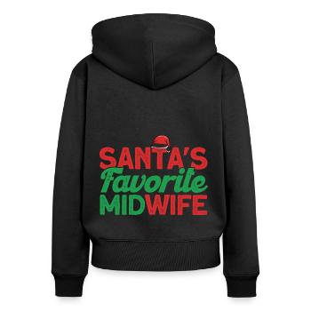 Sage-femme obstétricienne Doula Gift - Sweat à capuche zippé Premium bio Femme - noir - Dos - Julia (174cm)