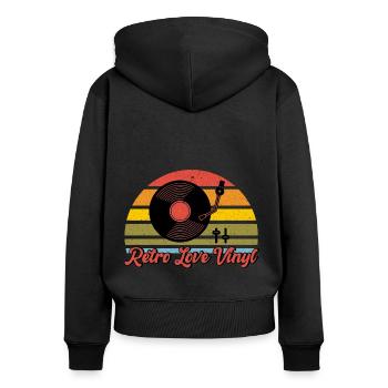 Collection de disques Vinyle Collector Vinyle - Sweat à capuche zippé Premium bio Femme - noir - Dos - Julia (174cm)