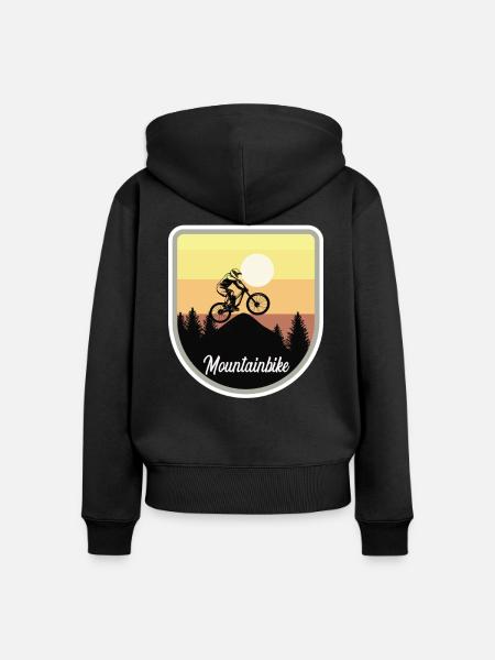 MTB - Frauen Premium Bio Zip Hoodie - Schwarz