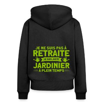 Garten Schrebergarten Gartenarbeit Geschenk - Frauen Premium Bio Zip Hoodie - Schwarz - Hinten - Julia (174cm)