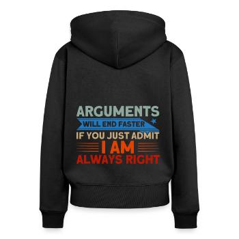 Irony Sarcasm Sarcastic gift - Women's Premium Organic Zip Hoodie - black - Back - Julia (174cm)