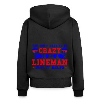 Équipe de football américain Foo - Sweat à capuche zippé Premium bio Femme - noir - Dos - Julia (174cm)
