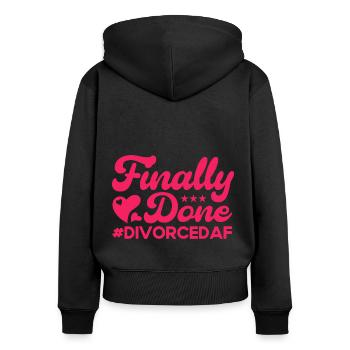 Scheidung Ex Partner Auflösung der Ehe Geschenk - Frauen Premium Bio Zip Hoodie - Schwarz - Hinten - Julia (174cm)