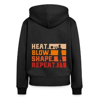 Glasblasen Glasbläser Glasbläser Geschenk - Frauen Premium Bio Zip Hoodie - Schwarz - Hinten - Julia (174cm)