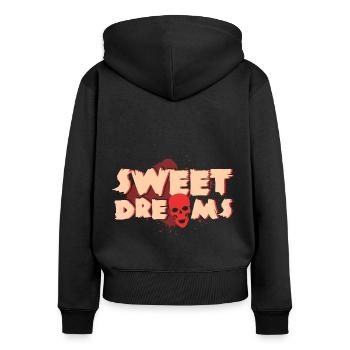 Creepy Movies Film d’horreur Scary Movie Gift - Sweat à capuche zippé Premium bio Femme - noir - Dos - Julia (174cm)