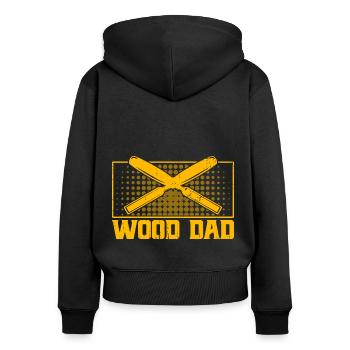 Holzbearbeitung Holzarbeiter Holzschnitzerei Gesch - Frauen Premium Bio Zip Hoodie - Schwarz - Hinten - Julia (174cm)