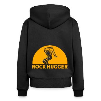 Rock Hugger Felsklettern Geschenk - Frauen Premium Bio Zip Hoodie - Schwarz - Hinten - Julia (174cm)