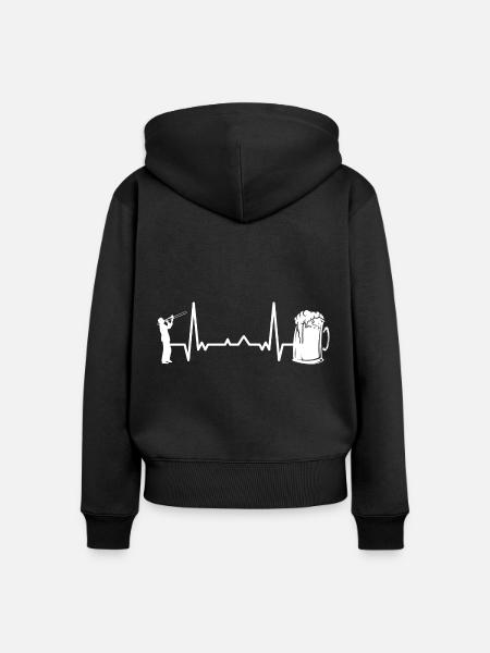 Posaune - Frauen Premium Bio Zip Hoodie - Schwarz