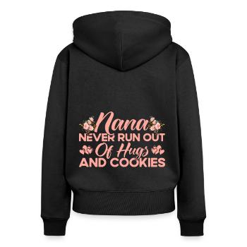 The hugs and cookies never run out of Grandma Geschen - Women's Premium Organic Zip Hoodie - black - Back - Julia (174cm)