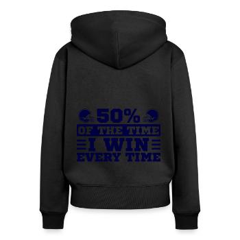 Fantasy Football Fantasy Football Champion Draft Da - Sweat à capuche zippé Premium bio Femme - noir - Dos - Julia (174cm)