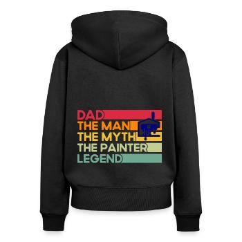 Farbe mischen Dekorateur Bautenmaler Geschenk - Frauen Premium Bio Zip Hoodie - Schwarz - Hinten - Julia (174cm)