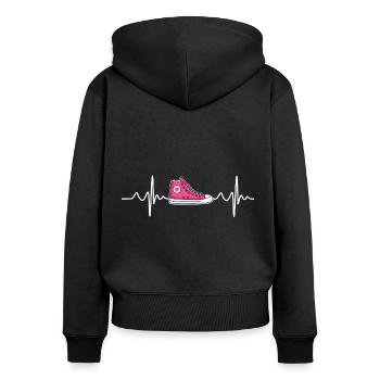 Heartbeat - shoes - Women's Premium Organic Zip Hoodie - black - Back - Julia (174cm)