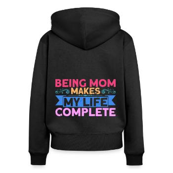 Mutter Mama Großmutter Geschenk - Frauen Premium Bio Zip Hoodie - Schwarz - Hinten - Julia (174cm)