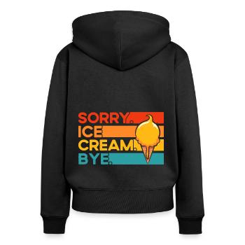 Désolé Ice Cream Bye Bye Ice Cream Gift - Sweat à capuche zippé Premium bio Femme - noir - Dos - Julia (174cm)