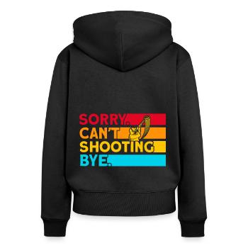 Schießsport Tontaubenschießen Tontaubenschießen Ge - Frauen Premium Bio Zip Hoodie - Schwarz - Hinten - Julia (174cm)