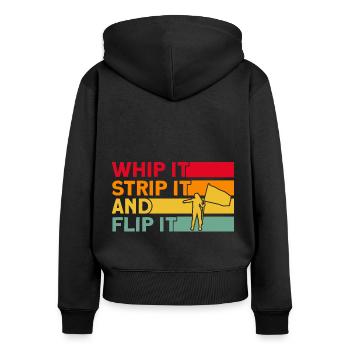 Fouettez-le, enlevez-le et lancez-le sur le Flag Guard G - Sweat à capuche zippé Premium bio Femme - noir - Dos - Julia (174cm)
