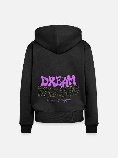 Dream Belive - Frauen Premium Bio Zip Hoodie - Schwarz