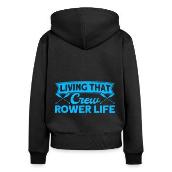 Rowing Team Rower Rower Gift - Women's Premium Organic Zip Hoodie - black - Back - Julia (174cm)