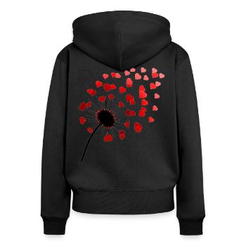 ...with love! - Frauen Premium Bio Zip Hoodie - Schwarz - Hinten - Julia (174cm)