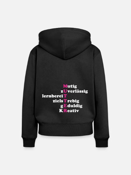 Mutter Eigenschaften - Frauen Premium Bio Zip Hoodie - Schwarz