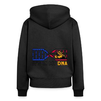 Soudeur SOUDEUR USA Cadeau patriotique - Sweat à capuche zippé Premium bio Femme - noir - Dos - Julia (174cm)