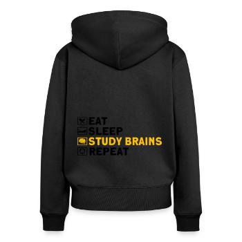 Neurobiologie Neuroscientifique Cadeau - Sweat à capuche zippé Premium bio Femme - noir - Dos - Julia (174cm)