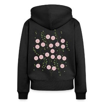 Fleurs et fleurs - Sweat à capuche zippé Premium bio Femme - noir - Dos - Julia (174cm)