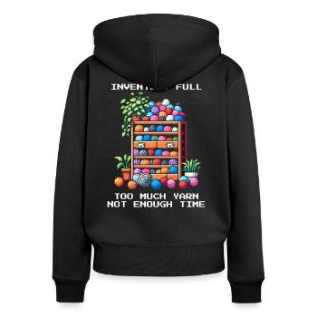 Inventory Full | Too much wool | Crochet - Women's Premium Organic Zip Hoodie - black - Back - Julia (174cm)